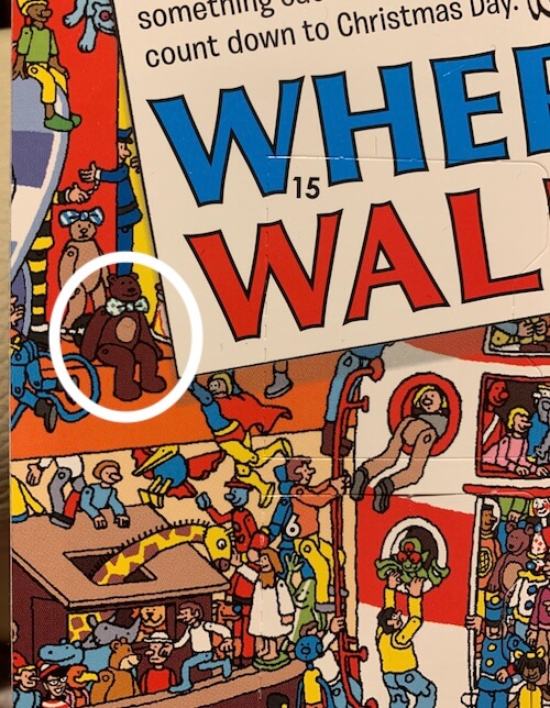 wheres wally advent answers bear with bow tie